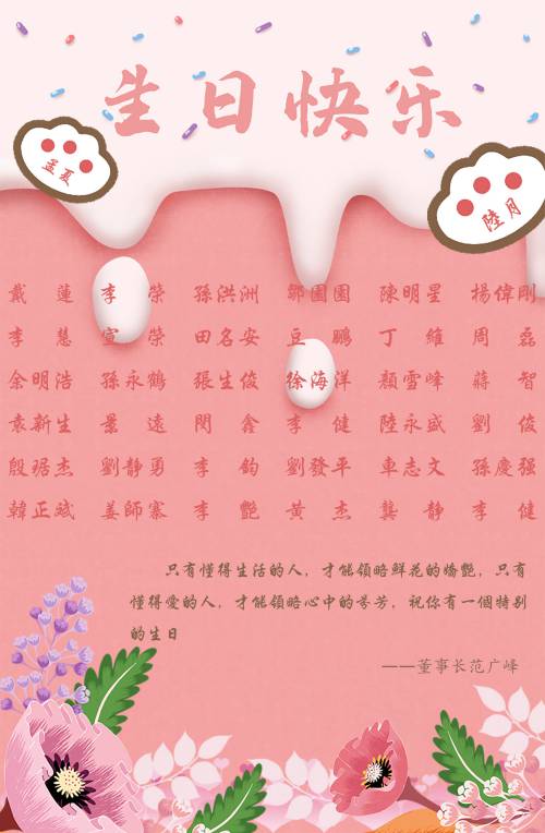【生日祝?！抗ё?月生日的員工生日快樂！