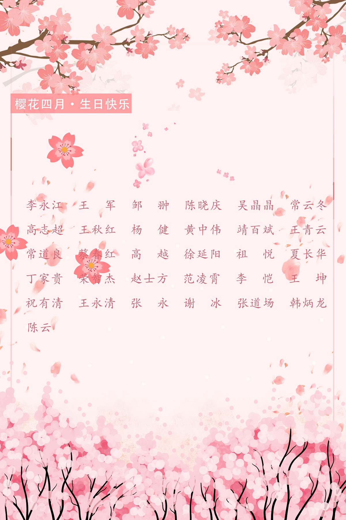 【生日祝?！抗ё?4月生日的員工生日快樂！