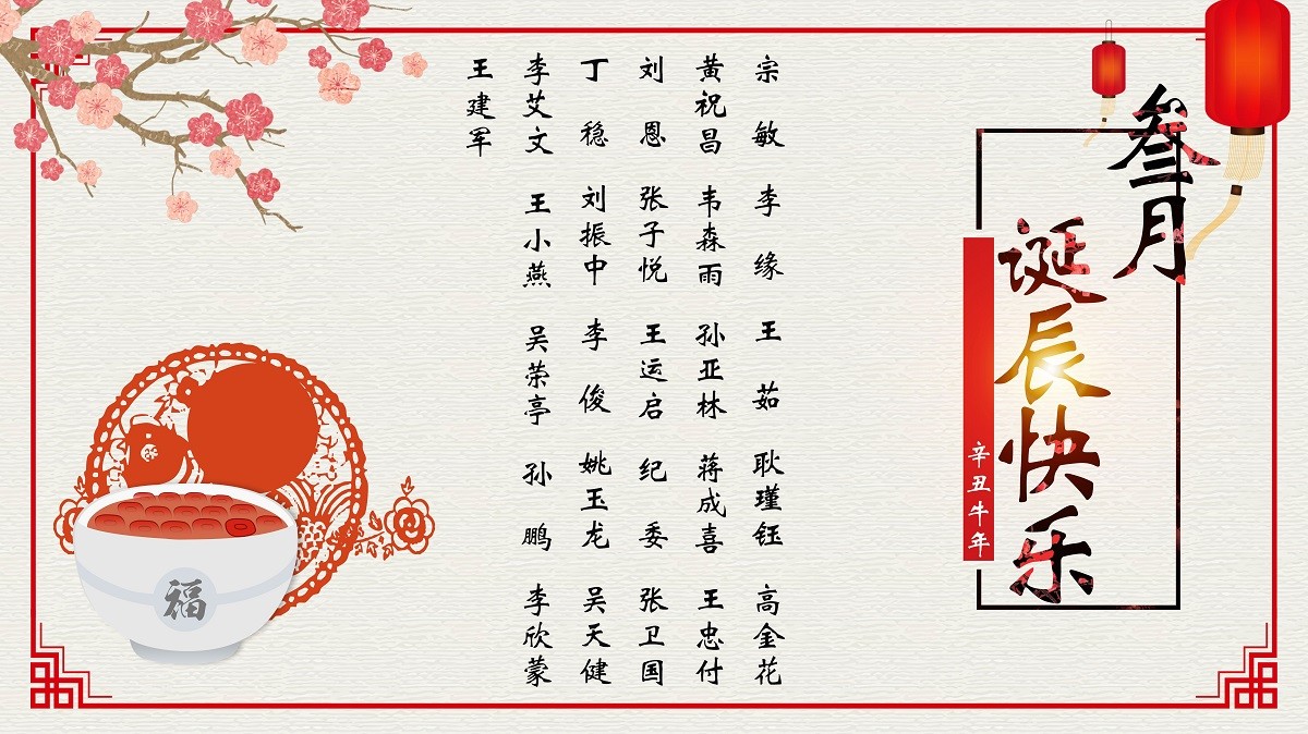 【生日祝?！抗ё?3月生日的員工生日快樂！