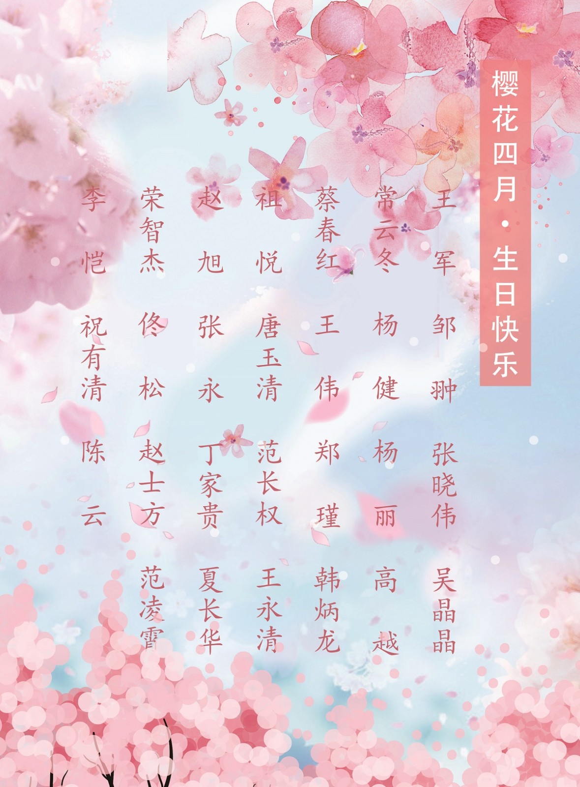 【生日祝?！抗ё?4月生日的員工生日快樂！